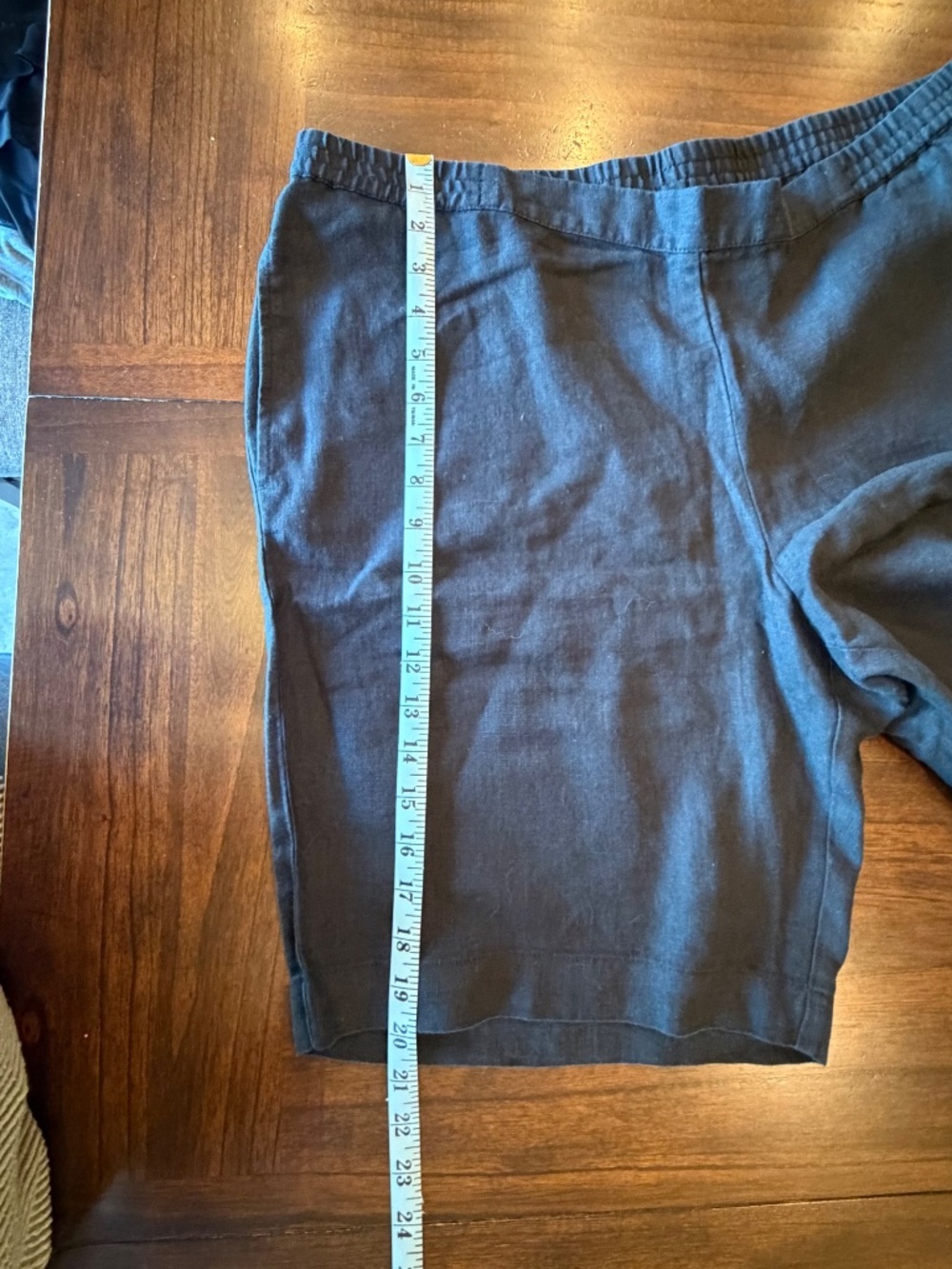 J. Jill Love Linen Bermuda Black Linen Shorts, Vacation, Summer, Size Large - Picture 8 of 10